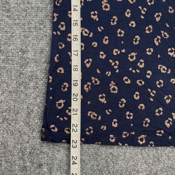 Boden Judith Top Womens Size 6 Navy Boatneck Metallic Rose Gold Animal Print - Picture 8 of 10